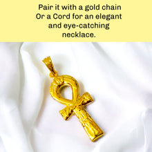 Load image into Gallery viewer, Gold Akhenaton Prayers Ankh Key Of Life Pendant Necklace