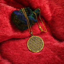 Load image into Gallery viewer, Flower of Life Key Of life Gold Pendant Necklace