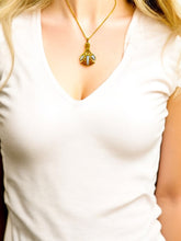 Load image into Gallery viewer, Gold Lotus Flower Pendant Necklace