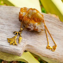 Load image into Gallery viewer, Dainty Small Lotus Flower Gold Pendant Necklace
