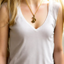 Load image into Gallery viewer, Dainty Small Lotus Flower Gold Pendant Necklace