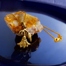 Load image into Gallery viewer, Dainty Small Lotus Flower Gold Pendant Necklace