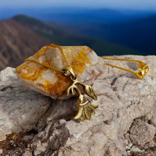 Load image into Gallery viewer, Dainty Small Lotus Flower Gold Pendant Necklace