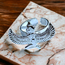 Load image into Gallery viewer, Goddess Maat Adjustable Silver Ring