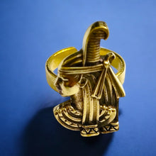Load image into Gallery viewer, Gold Goddess Maat Ring