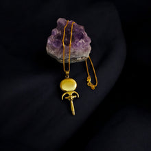 Load image into Gallery viewer, Goddess Hathor's Mirror Gold Pendant Necklace
