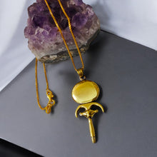 Load image into Gallery viewer, Goddess Hathor's Mirror Gold Pendant Necklace