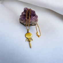 Load image into Gallery viewer, Goddess Hathor's Mirror Gold Pendant Necklace