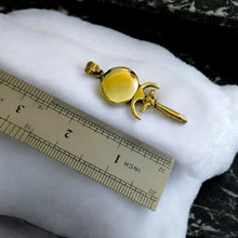 Load image into Gallery viewer, Goddess Hathor's Mirror Gold Pendant Necklace