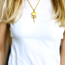 Load image into Gallery viewer, Goddess Hathor's Mirror Gold Pendant Necklace