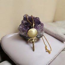 Load image into Gallery viewer, Goddess Hathor's Mirror Gold Pendant Necklace