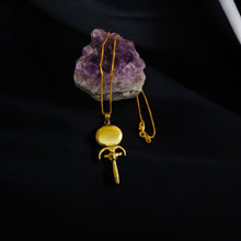 Load image into Gallery viewer, Goddess Hathor's Mirror Gold Pendant Necklace