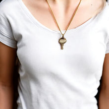 Load image into Gallery viewer, Goddess Hathor's Mirror Gold Pendant Necklace
