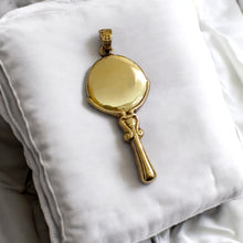 Load image into Gallery viewer, Goddess Hathor's Mirror Gold Pendant Necklace
