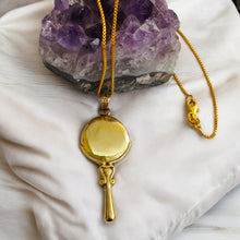 Load image into Gallery viewer, Goddess Hathor's Mirror Gold Pendant Necklace