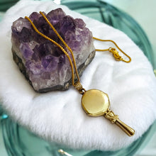 Load image into Gallery viewer, Goddess Hathor's Mirror Gold Pendant Necklace