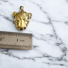 Load image into Gallery viewer, Gold Sekhmet Pendant, Egyptian Revival Lioness Necklace