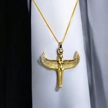 Load image into Gallery viewer, Gold Winged Goddess Isis Pendant