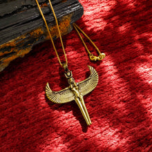 Load image into Gallery viewer, Gold Winged Goddess Isis Pendant