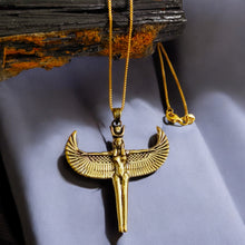 Load image into Gallery viewer, Gold Winged Goddess Isis Pendant