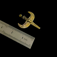 Load image into Gallery viewer, Gold Winged Goddess Isis Pendant