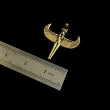 Load image into Gallery viewer, Gold Winged Goddess Isis Pendant