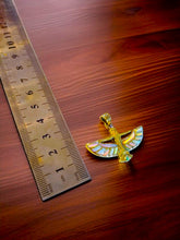 Load image into Gallery viewer, Winged Opal Goddess isis Gold Pendant Necklace