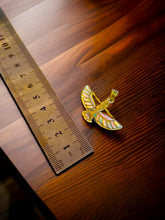 Load image into Gallery viewer, Winged Opal Goddess isis Gold Pendant Necklace