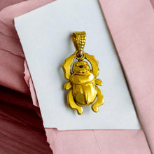 Load image into Gallery viewer, Gold Unique Scarab Pendant Necklace