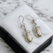Load image into Gallery viewer, Silver Scarab Egyptian Earring