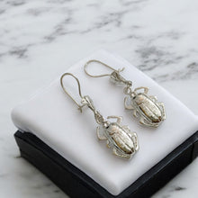 Load image into Gallery viewer, Silver Scarab Egyptian Earring