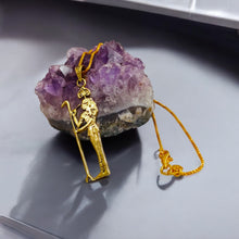 Load image into Gallery viewer, Gold Goddess Seshet The Scribe Pendant Necklace