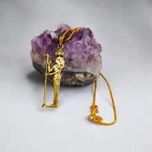 Load image into Gallery viewer, Gold Goddess Seshet The Scribe Pendant Necklace
