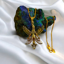 Load image into Gallery viewer, Winged Isis Gold Pendant Necklace