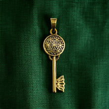 Load image into Gallery viewer, Flower of Life Key Of life Gold Pendant Necklace
