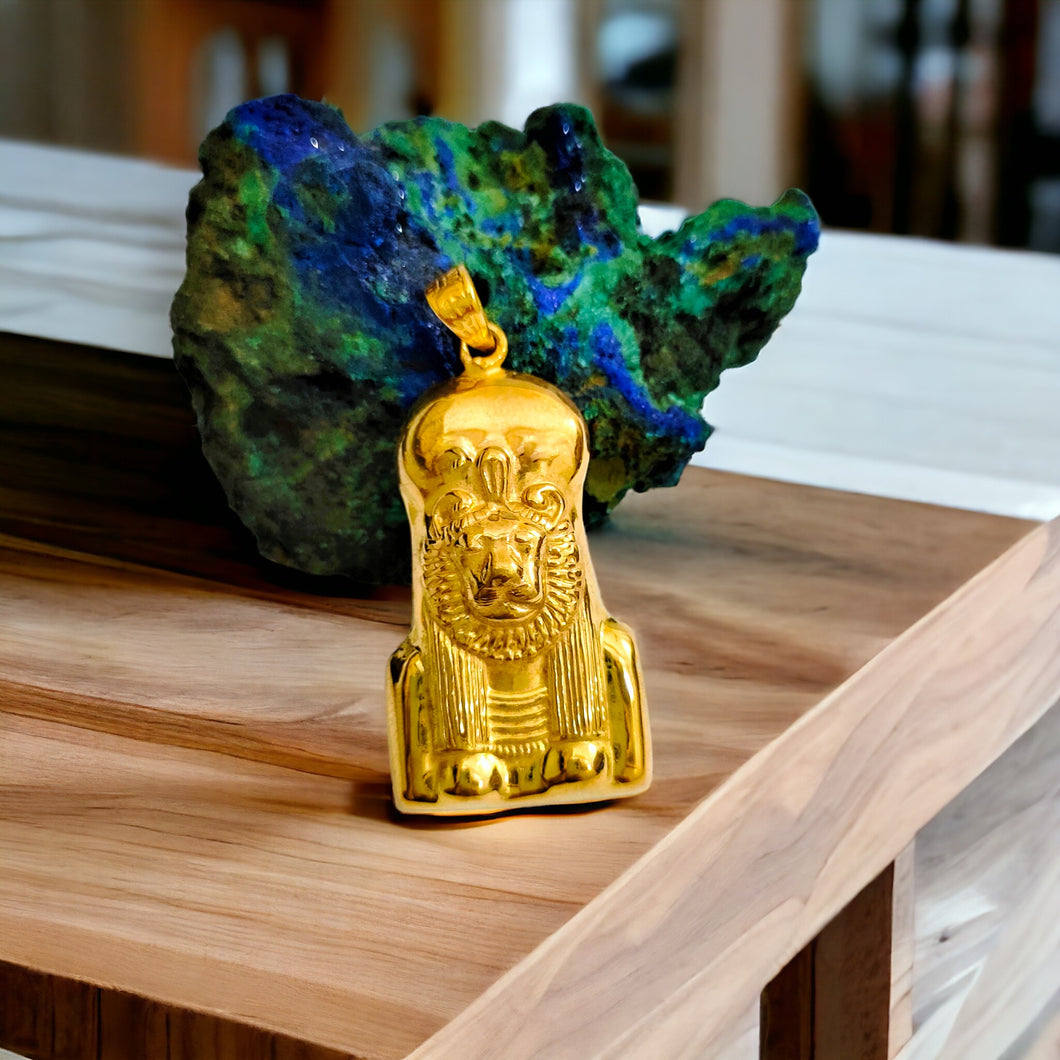 Sekhmet Powerful Gold Pendant