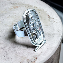 Load image into Gallery viewer, Royal Cartouche adjustable Silver Ring
