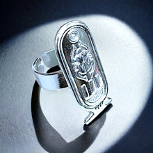 Load image into Gallery viewer, Royal Cartouche adjustable Silver Ring
