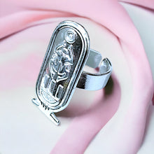 Load image into Gallery viewer, Royal Cartouche adjustable Silver Ring
