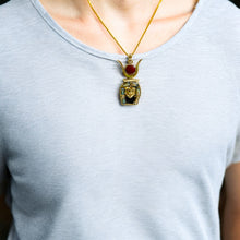 Load image into Gallery viewer, Goddess Hathor Gold Mother of Pearl Pendant Necklace
