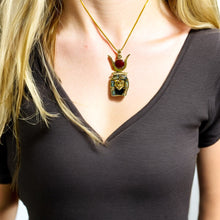 Load image into Gallery viewer, Goddess Hathor Gold Mother of Pearl Pendant Necklace
