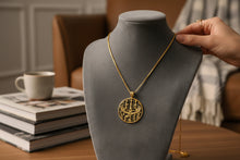 Load image into Gallery viewer, Gold Goddess Isis Pendant, Winged Egyptian Divine Necklace
