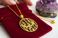 Load image into Gallery viewer, Gold Goddess Isis Pendant, Winged Egyptian Divine Necklace

