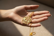 Load image into Gallery viewer, Gold Goddess Isis Pendant, Winged Egyptian Divine Necklace
