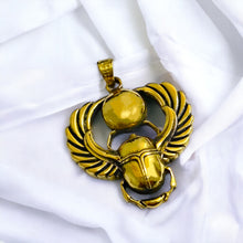 Load image into Gallery viewer, Winged Royal Scarab Pendant, Egyptian Jewelry, Ancient  Amulet, God and Goddess Talsiman Pendant, Divine Minimalist Pendant, Gift for Men and Women
