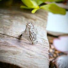 Load image into Gallery viewer, Silver Goddess Bastet The Cat Adjustable Ring
