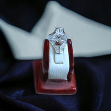 Load image into Gallery viewer, Silver Goddess Sekhmet adjustable Ring
