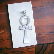 Load image into Gallery viewer, Silver Wadjet Ankh Complex Large Pendant Necklace
