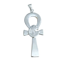 Load image into Gallery viewer, Silver Goddess Sekhmet Ankh Amulet Complex Large Pendant Necklace
