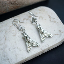 Load image into Gallery viewer, Sacred Fly of Valor Silver Earrings
